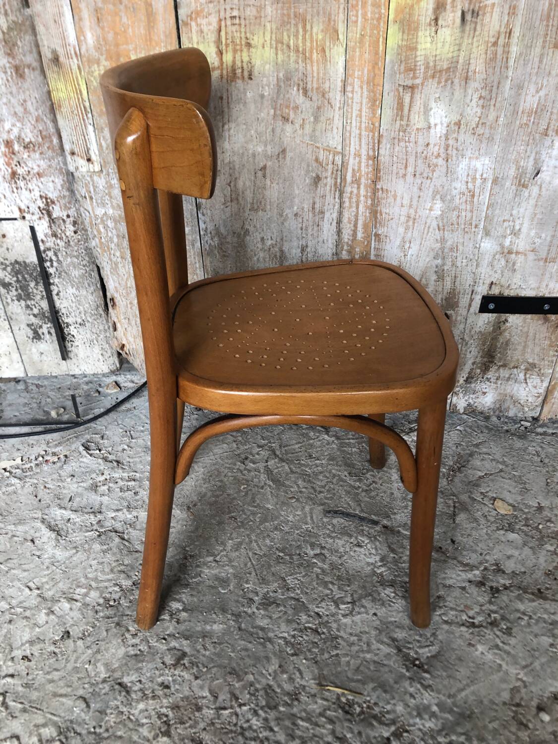 Old BAUMANN Style Bistro Chair Light Bent Wood Vintage #A595