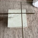 Table basse Artedi en travertin et verre 1970