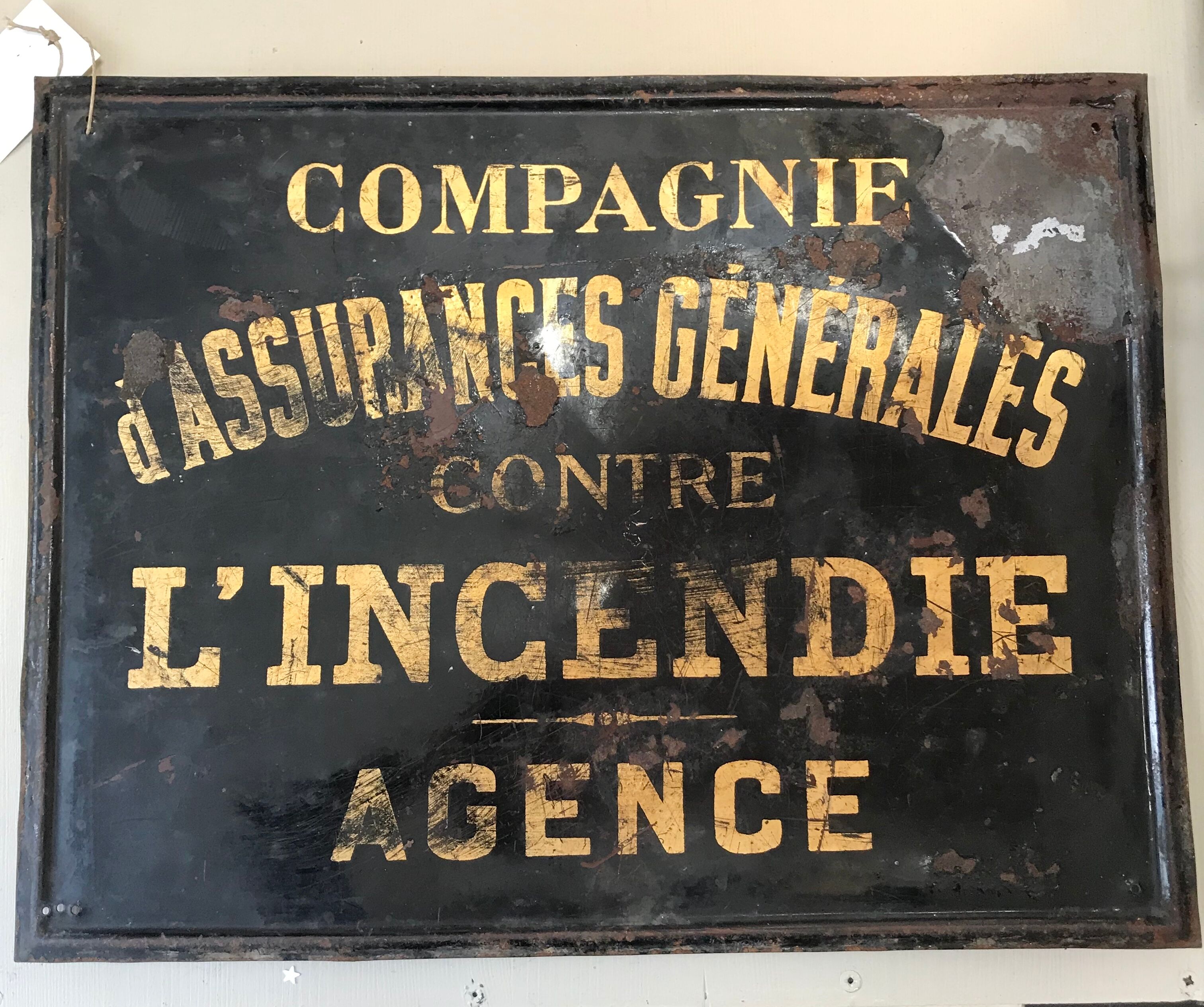 Enamelplate "General Insurance Against Fire"