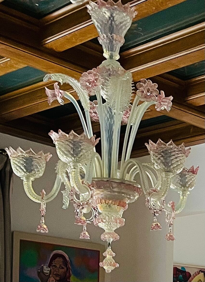 Pink Murano chandelier