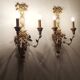 Polychrome beech wood sconces. Spain 1900