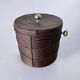 Regency leather ice bucket with tongs, Italy, 1970s