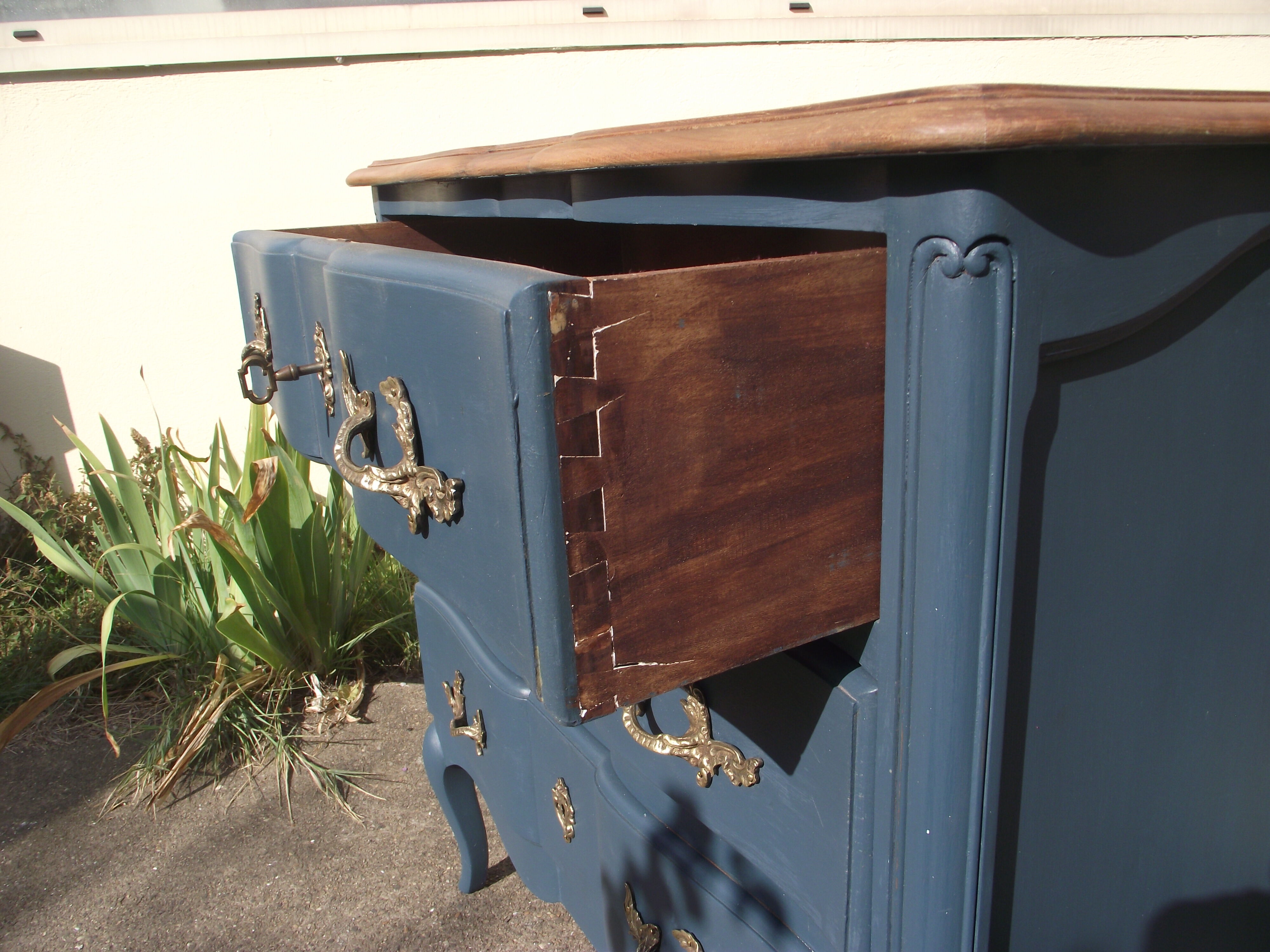 Louis XV-style chest of drawers  in solid cherry.
