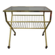 French brass and glass cart with magazine rack, 1960s