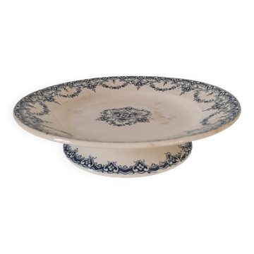 E. Bourgeois footed plate – Excelsior blue decoration, late 19th century