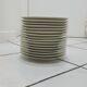 White and yellow porcelain dinner service with gold edging, Poral Limoges France