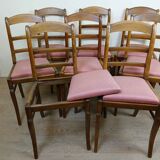 superb series of 8 Empire/Restoration style chairs in solid cherry wood