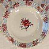 Set of 4 old flat plates from the earthenware factories of St Amand