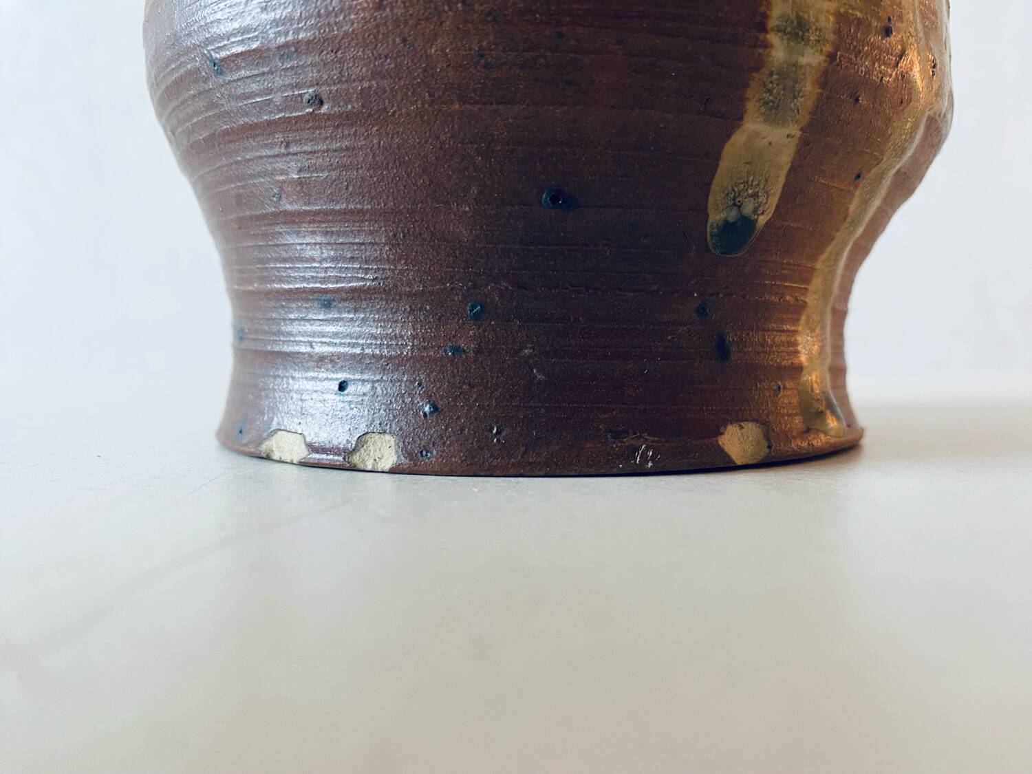 Large stoneware flower vase signed Bodin