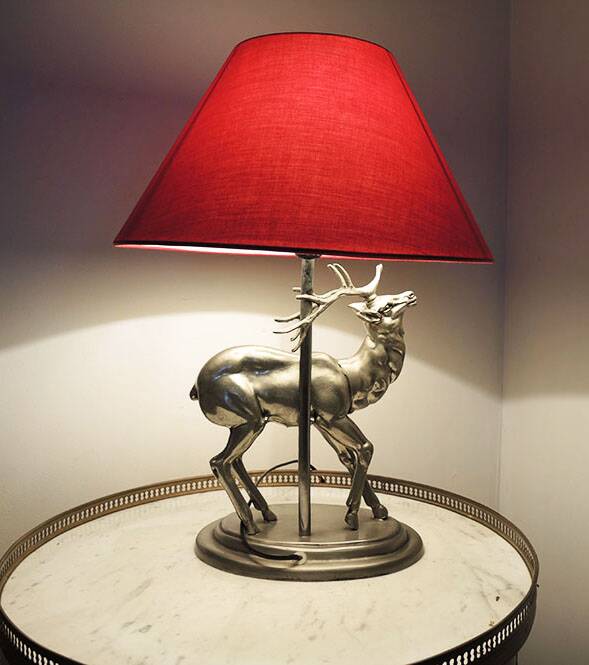 Old Pewter Deer Table Lamp