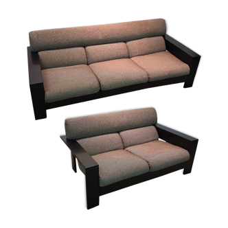 Dutch vintage minimalist sofa set, Netherlands 1970s