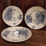 Assiette à dessert vintage française, R. Lafitte, Terre de Fer, Salins