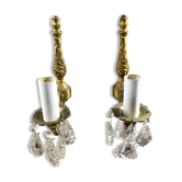 Pair of 1-light bronze sconces and Louis XV style stamps