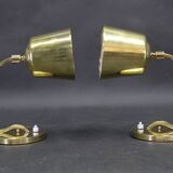 Paire de lampes de table ou murales en laiton ajustables, Tchécoslovaquie, années 1930