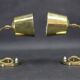 Pair of adjustable brass table or wall lamps, Czechoslovakia, 1930s