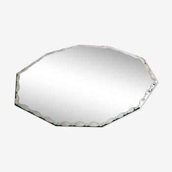 Octagonal bevelled mirror 42 x 30 cm