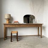 Solid oak work table console 220cm