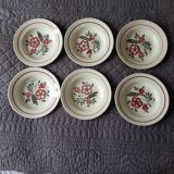 6 old Digoin Sarreguemines hollow plates, Champenois model