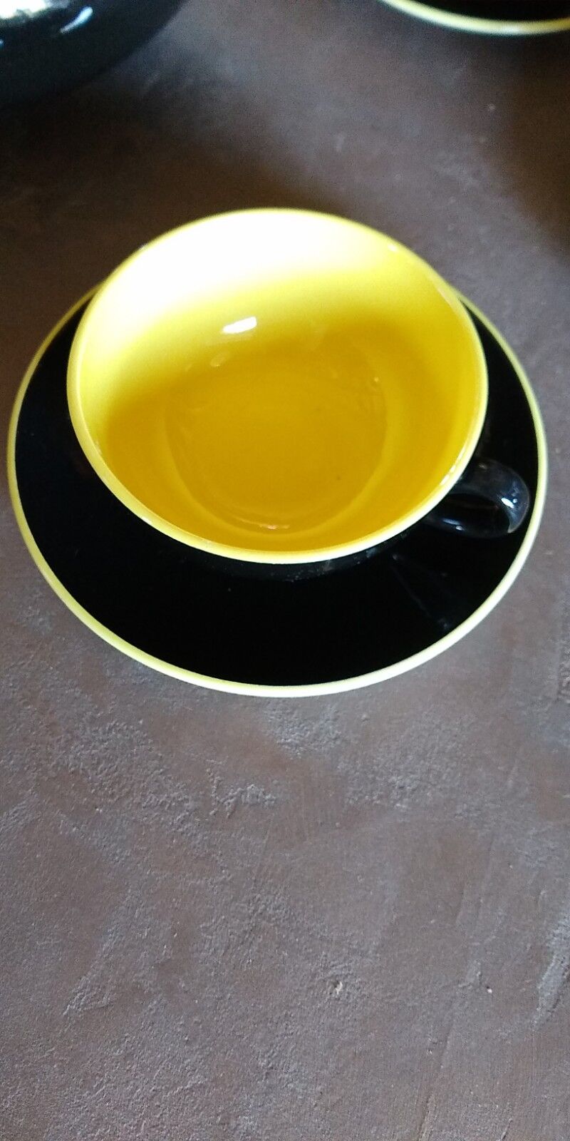 Tea set of Villeroy and Boch, Biarritz model, black and yellow