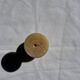 Small vintage candle holder in yellow onyx, H10 D5.5.