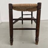 Oak and straw farm bench