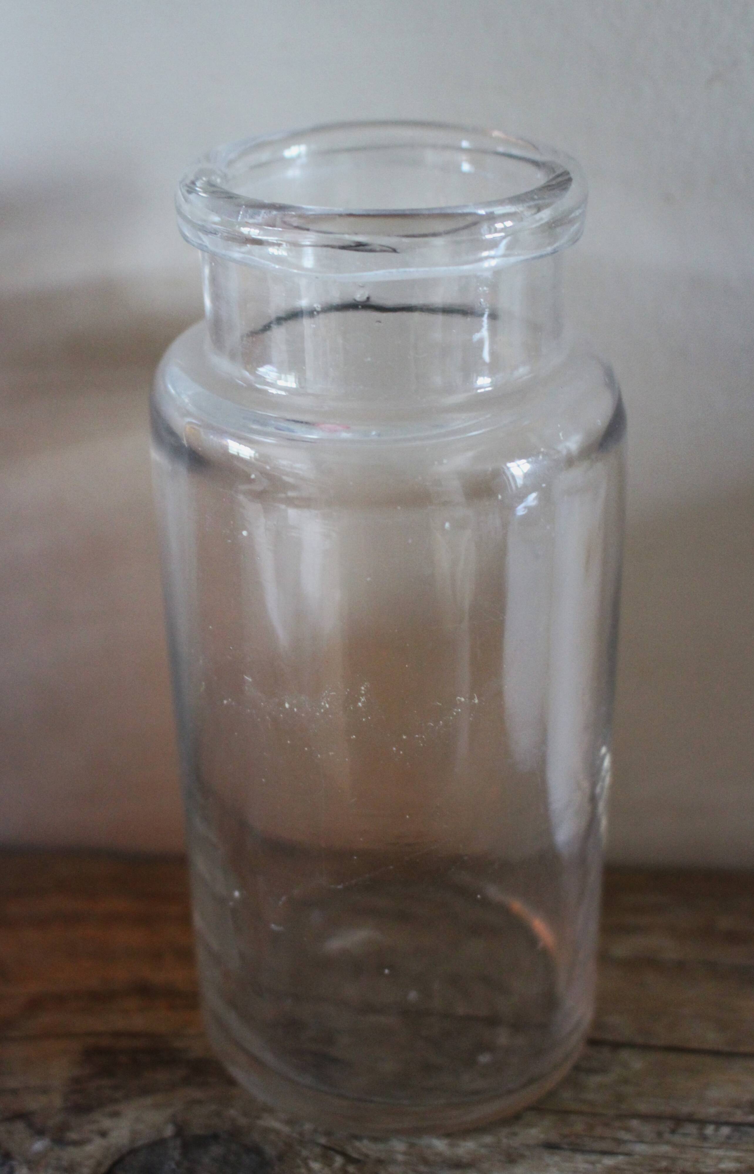 Vase Flacon ancien conservation verre transparent