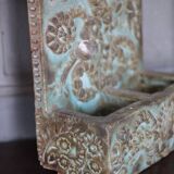 Pair of signed ceramic wall planters, pot cover