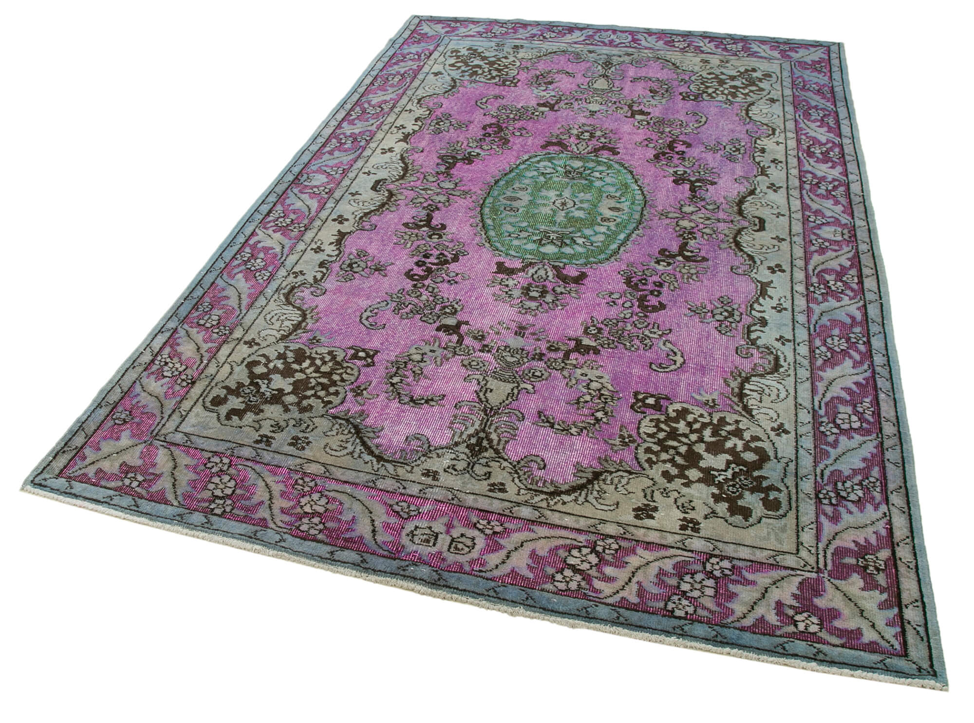Handmade Vintage Turkish 1980s 175 cm x 278 cm Pink Rug