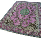 Handmade Vintage Turkish 1980s 175 cm x 278 cm Pink Rug