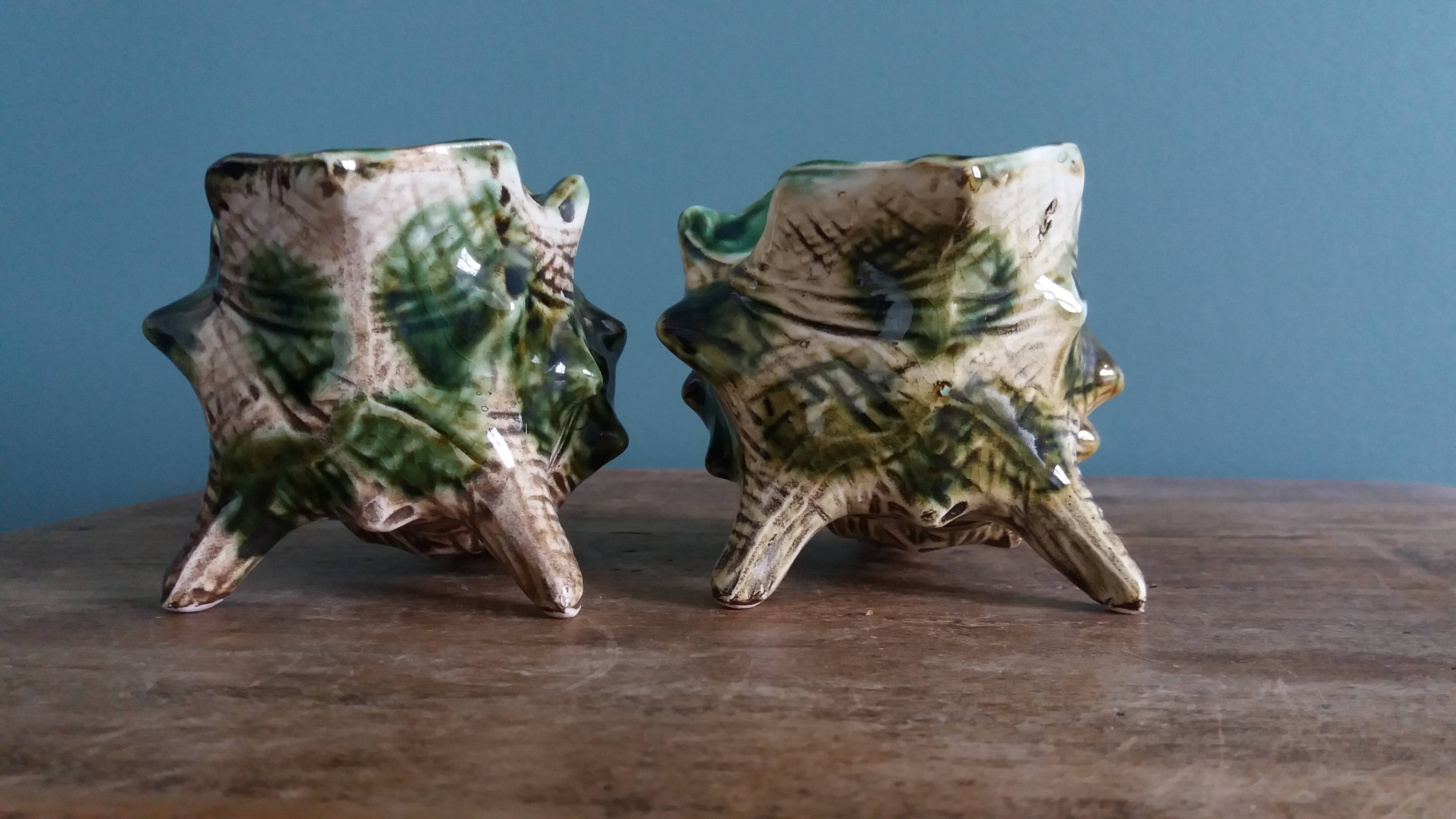 Animal-shaped milk jug shell in slipware.