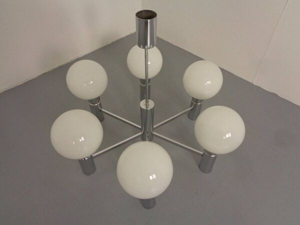 Opaline Glass Pendant Lamp from Sölken Leuchten, Germany, 1960s