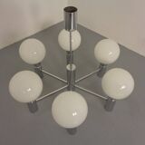 Opaline Glass Pendant Lamp from Sölken Leuchten, Germany, 1960s