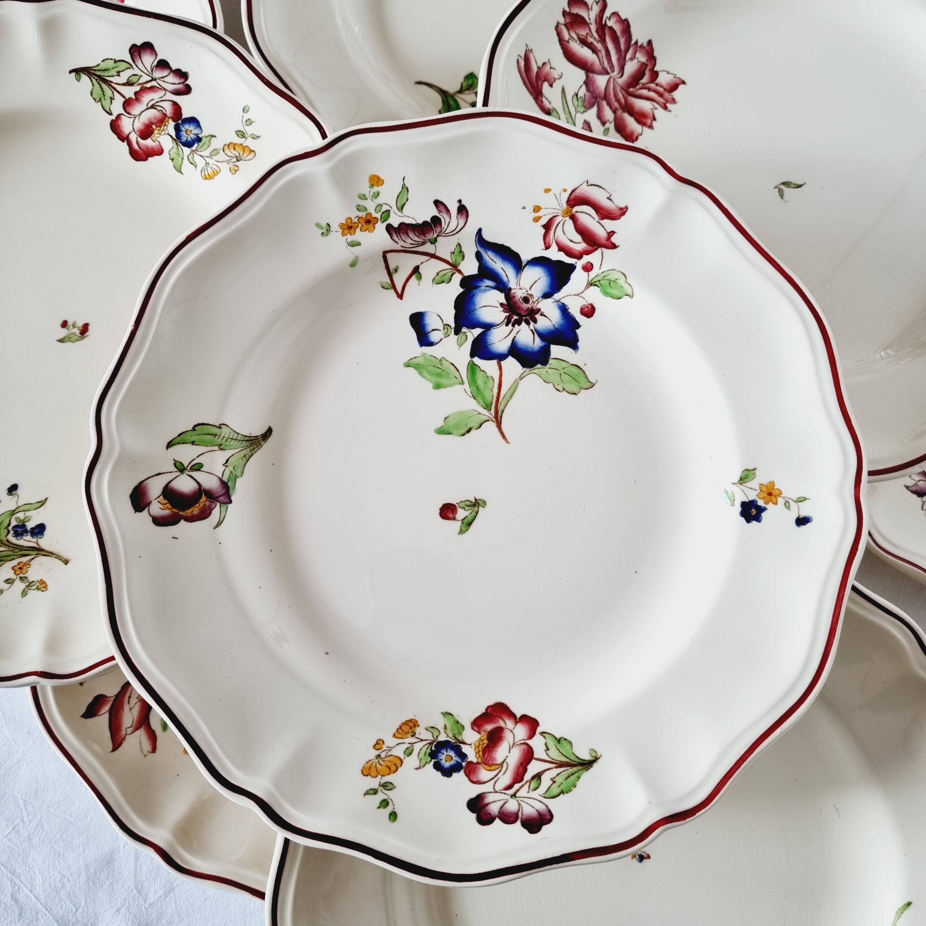 9 Terre de Fer Sarreguemines Flat Plates Rare Model from the Strasbourg Series