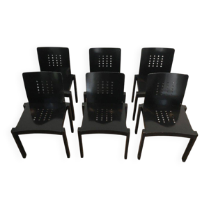 Série de 6 chaises en - bois