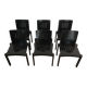 Set of 6 black wooden chairs