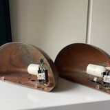 Pair of danish copper vintage outdoor wall lamps