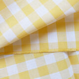 Set of 4 yellow vichy towels & white cotton gas