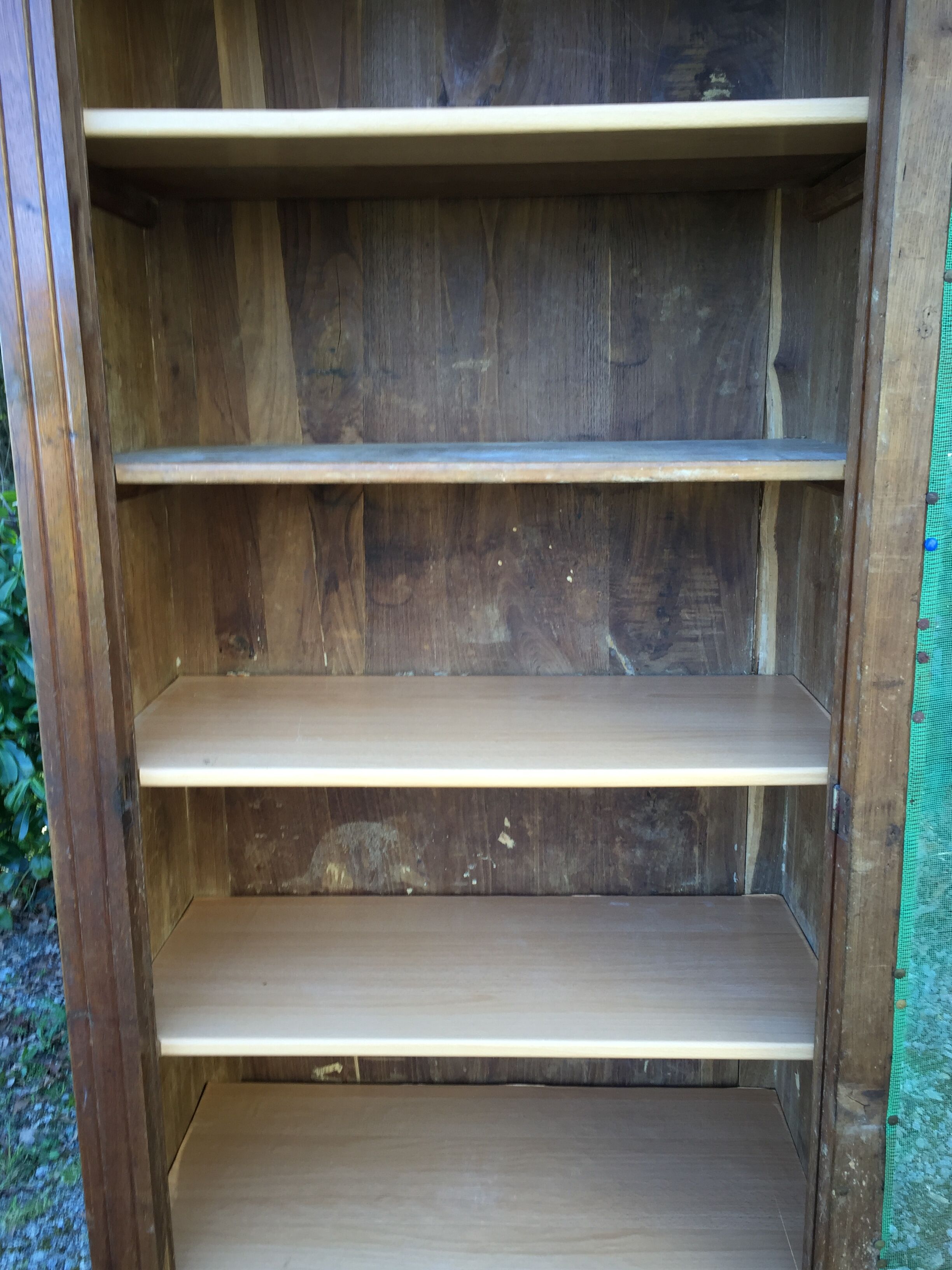 Vintage mesh cabinet in solid oak rococo period 1930