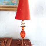 Lampe à poser abat jour conique orange