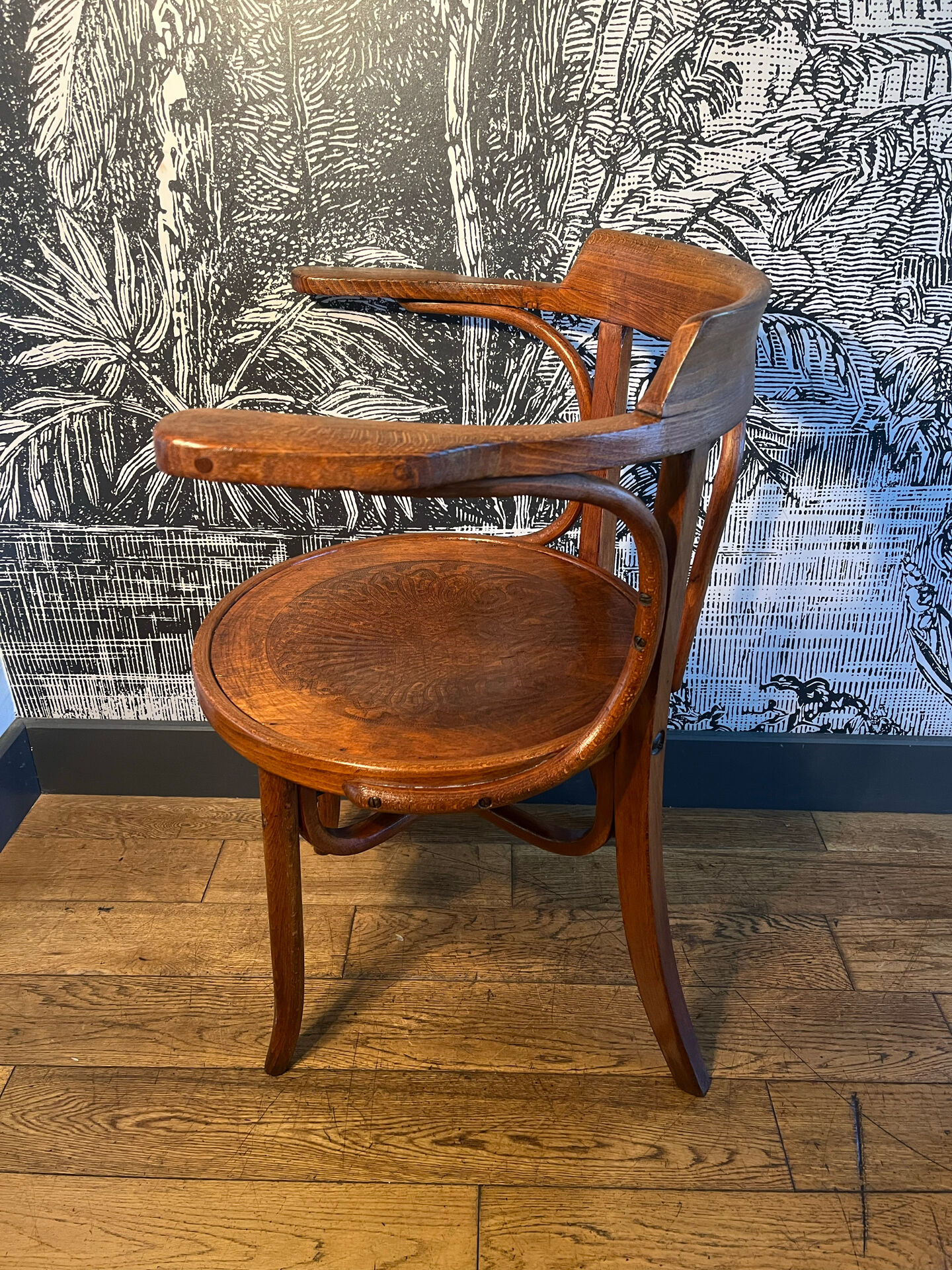 Fauteuil de bistrot Cambier en bois courbé