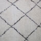 Moroccan beni ourain vintage berber carpet with dark brown diamond 313 x 200 cm