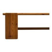 Table basse architecturale en pin massif années 1970