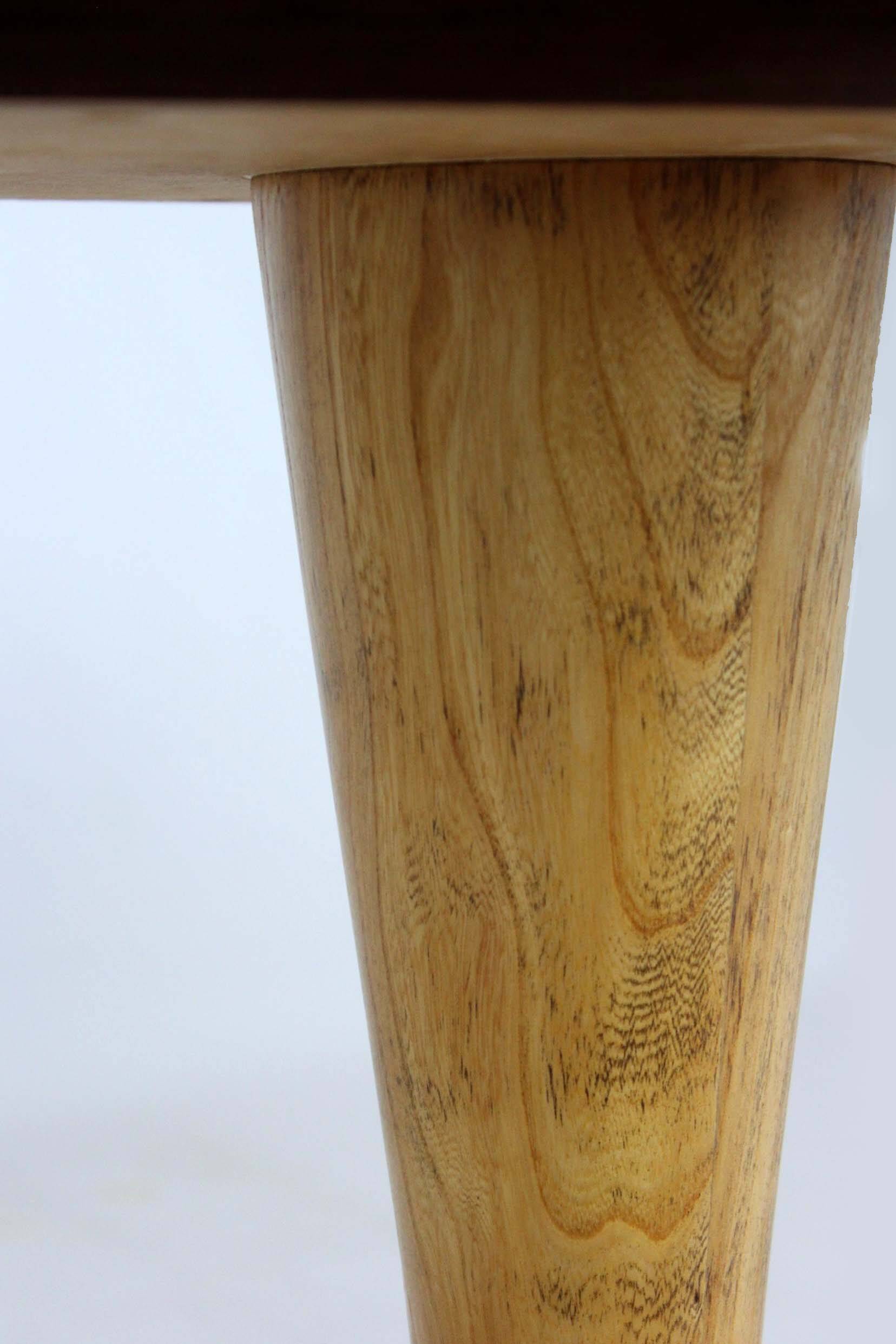 Tulip coffee table in walnut, mid-century modern style, restored by Dřevotvar, 1960s.