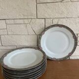 Set of 8 earthenware plates signed KG from the 1930s