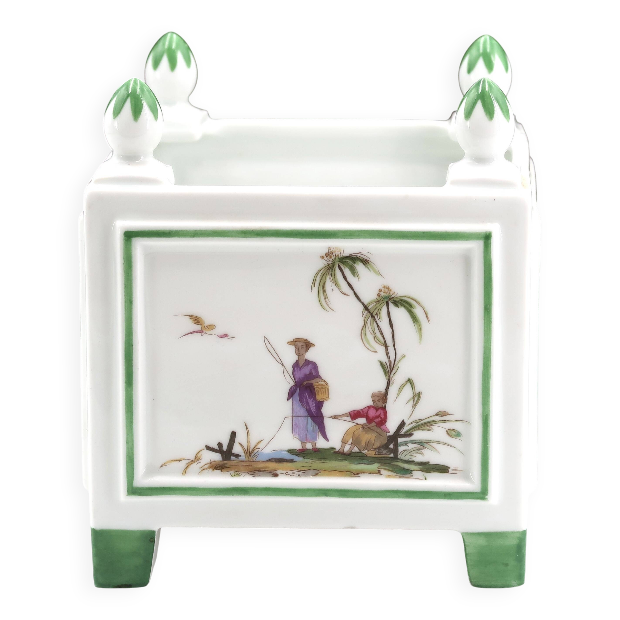 Square Limoges porcelain planter by Raynaud