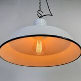 Industrial White Enamel Factory Pendant Lamp from Abolite, 1960s