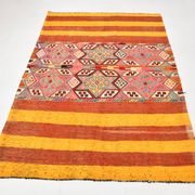 5x6 Yellow and Red Decorative Kilim Carpet, Orientel Kilim Rug, 140x192Cm