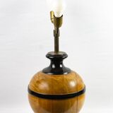 Turned wooden ball lamp base