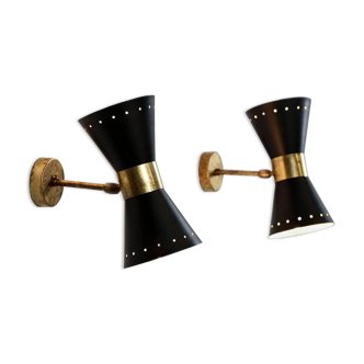 Pair Wall Lamp Diabolo Black