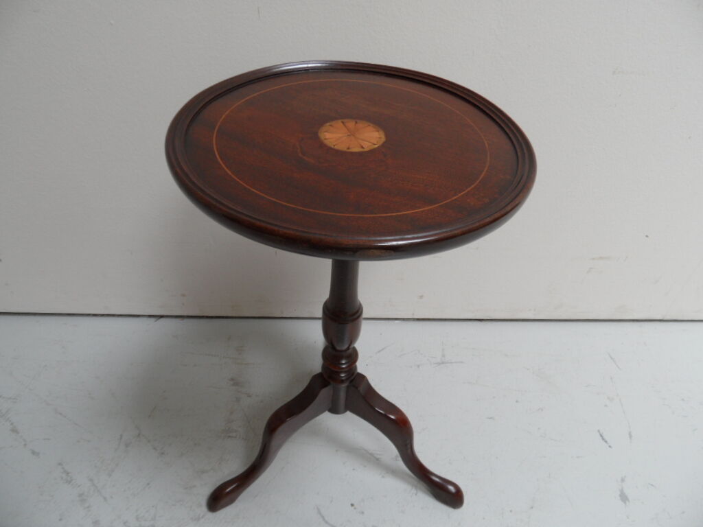 Table d'appoint ronde en acajou vintage